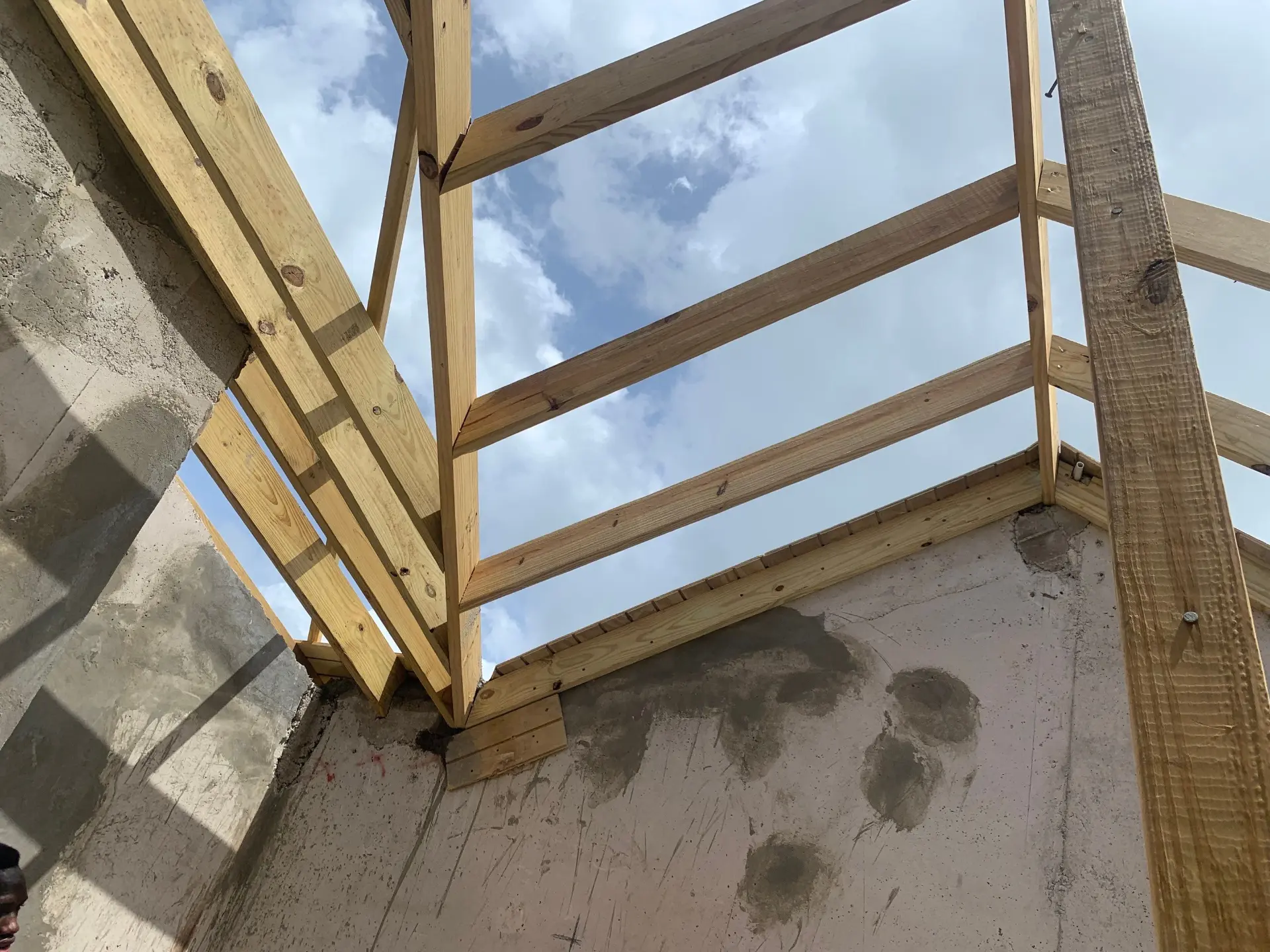 Timber roof framing installed on an OnZuMa construction project